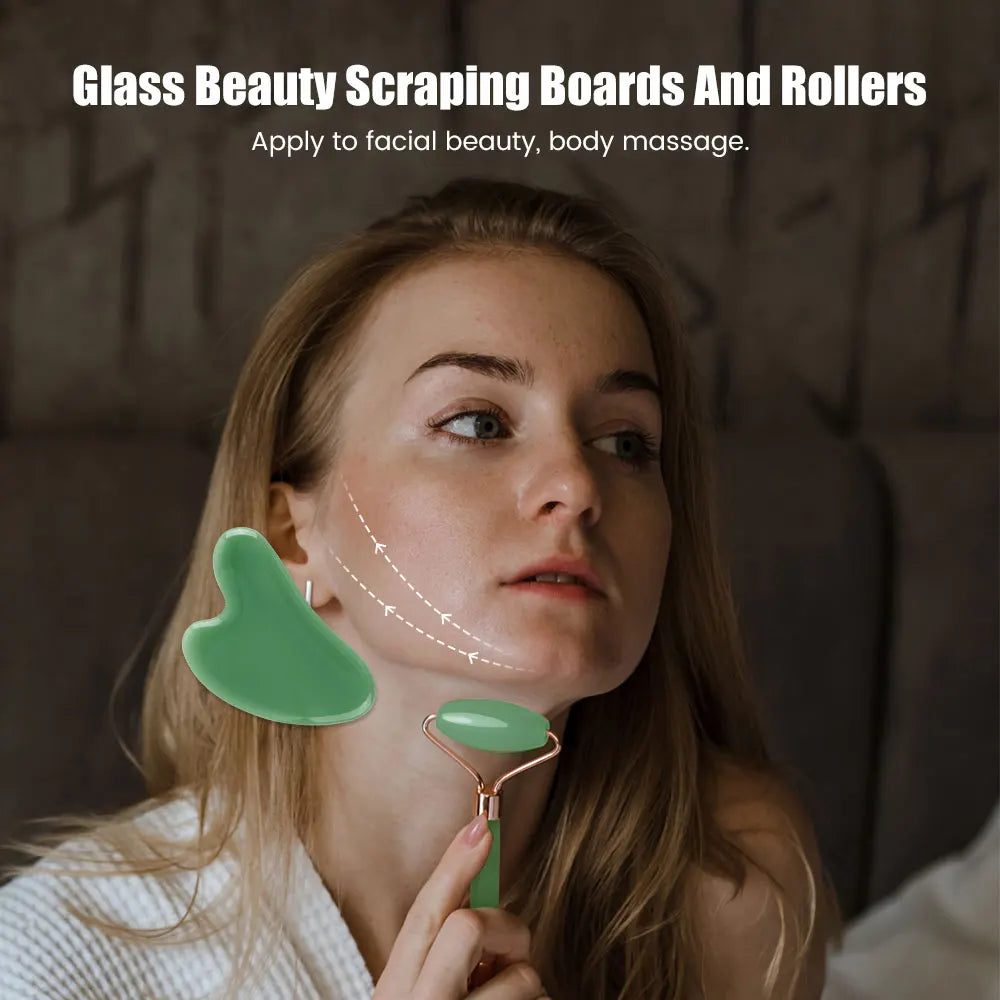 Le rituel complet — set rouleau 2-en-1 + gua sha